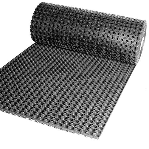 ANRO Ringgummimatte Wabenmatte Lochmatte 100cm Breite robuste Schmutzfangmatte Größe Stärke/Dicke 16mm Größe 100x100cm von ANRO