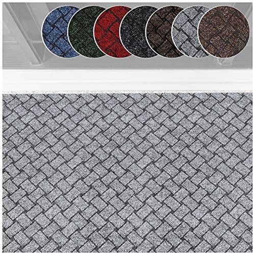 ANRO Schmutzfangteppich Matte Teppich Läufer Flurläufer Bodenbelag Schmutzfangläufer Sauberlaufmatte Fußmatte Melbourne Grau 90x150cm von ANRO