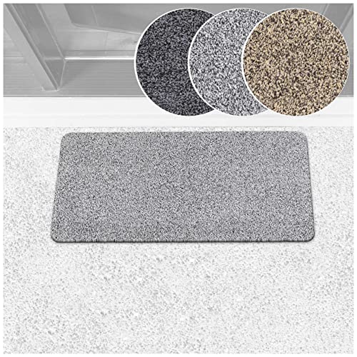 ANRO Schmutzfangteppich Matte Teppich Läufer Flurläufer Bodenbelag Schmutzfangläufer Sauberlaufmatte Meterware Dover Grau 40x80cm von ANRO