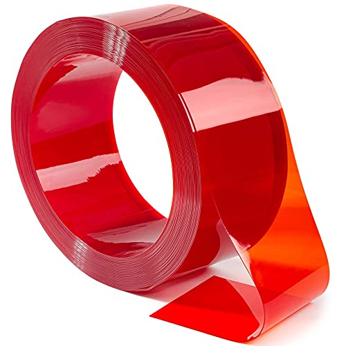 ANRO Streifenvorhang Lamelle Lamellenvorhang Weich-PVC Meterware 2mm 500x20cm Rottransparent von ANRO