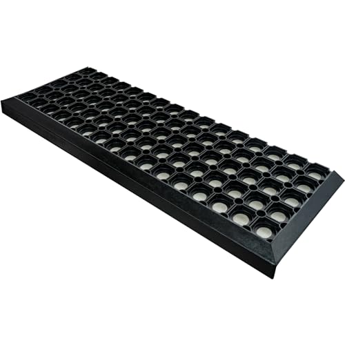 ANRO Stufenmatte aus Gummi mit Kantenschutz Ringloch Muster Drainage Effekt Treppenstuffen Antirutschmatte 75x25x3cm von ANRO