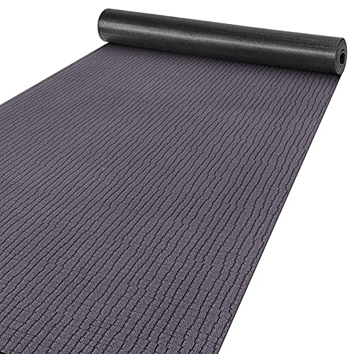 Teppich Läufer Flur Küchenteppich Schmutzfangmatte Sauberlaufmatte rutschfest Velours Anthrazit 65x220cm Modern von ANRO