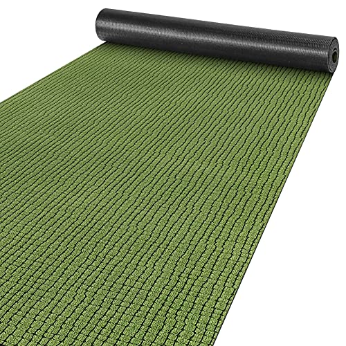 ANRO Teppich Läufer Flur Küchenteppich Schmutzfangmatte Sauberlaufmatte rutschfest Velours Grün 65x260cm Modern von ANRO