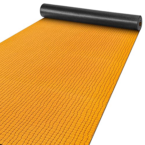 ANRO Teppich Läufer Flur Küchenteppich Schmutzfangmatte Sauberlaufmatte rutschfest Velours Orange 65x1000cm (10M) Modern von ANRO