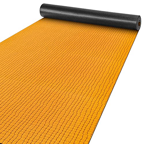 ANRO Teppich Läufer Flur Küchenteppich Schmutzfangmatte Sauberlaufmatte rutschfest Velours Orange 65x140cm Modern von ANRO