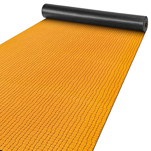 Teppich Läufer Flur Küchenteppich Schmutzfangmatte Sauberlaufmatte rutschfest Velours Orange 65x180cm Modern von ANRO