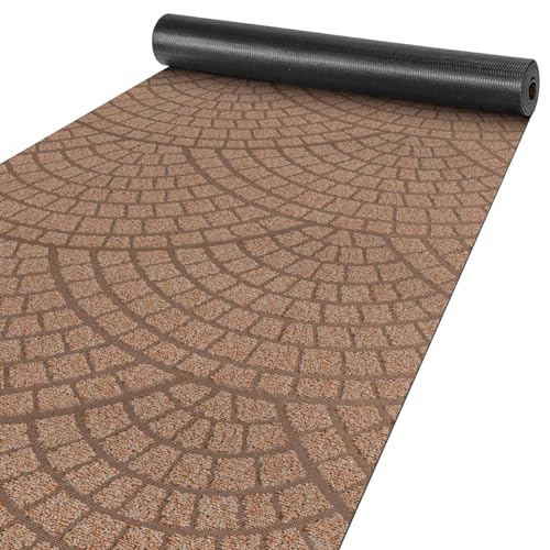 ANRO Teppich Läufer Küchenläufer Küchenteppich Läufer Flur Teppich Velours rutschfest waschbar für Flur, Schlafzimmer, Wohnzimmer, Küche Davis Braun 50 x 400cm ANRO Teppich Läufer Küchenläufer Küchenteppich Läufer Flur Teppich Velours rutschfest waschbar für Flur, Schlafzimmer, Wohnzimmer, Küche Davis Braun 50 x 400cm von ANRO