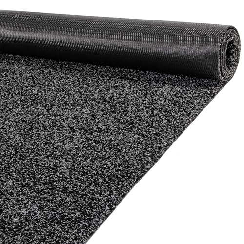 ANRO Teppich Läufer Schmutzfangmatte Sauberlaufmatte Fußmatte Indoor Outdoor Flur Eingang Oskar 180 x 80 cm Schwarz von ANRO