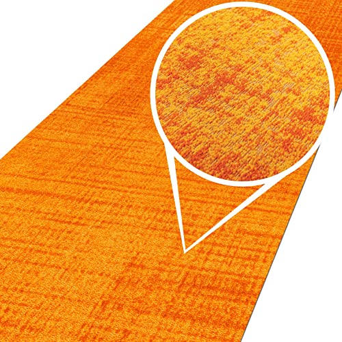 ANRO Teppich Läufer Wohnzimmer Flur Schlafzimmer Küche Küchenläufer Küchenteppich rutschfest Meterware Anton Gelb 100 x 100cm Neuheit von ANRO