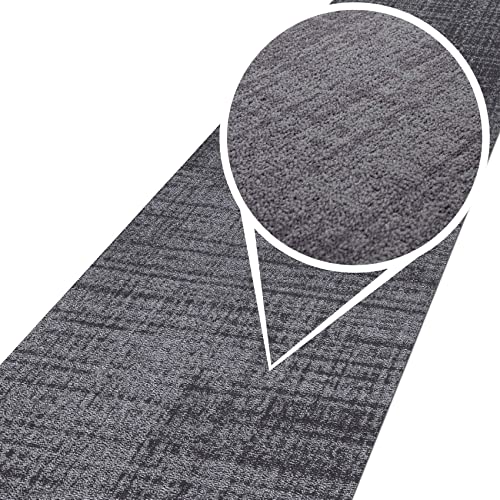 ANRO Teppich Läufer Wohnzimmer Flur Schlafzimmer Küche Küchenläufer Küchenteppich rutschfest Meterware Anton Grau 67 x 100cm Neuheit ANRO Teppich Läufer Wohnzimmer Flur Schlafzimmer Küche Küchenläufer Küchenteppich rutschfest Meterware Anton Grau 67 x 100cm Neuheit von ANRO