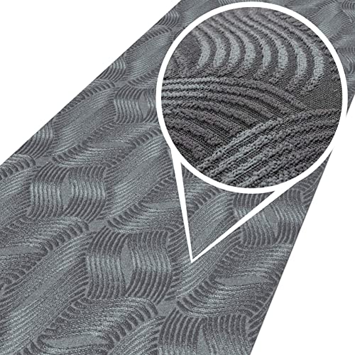 ANRO Teppich Teppichläufer Flur Schlafzimmer Küche Wohnzimmer Küchenläufer Küchenteppich rutschfest Meterware Anton Julianna Grau 100 x 140cm Neuheit von ANRO