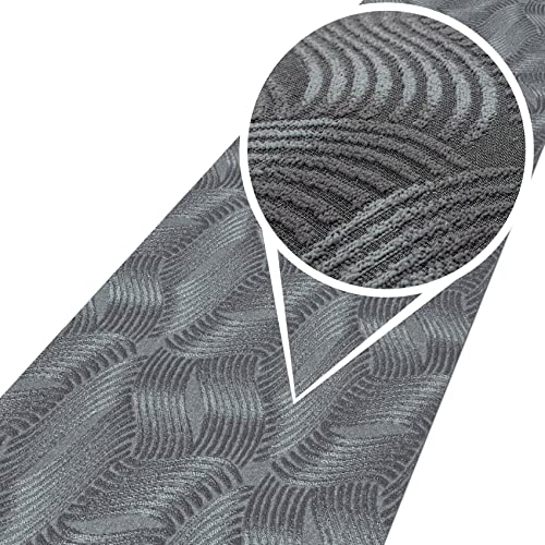 ANRO Teppich Teppichläufer Flur Schlafzimmer Küche Wohnzimmer Küchenläufer Küchenteppich rutschfest Meterware Anton Julianna Grau 67 x 140cm Neuheit von ANRO
