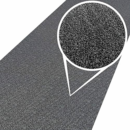 ANRO Teppich Teppichläufer Flur Schlafzimmer Küche Wohnzimmer Küchenläufer Küchenteppich rutschfest Meterware Tamara Grau 220x100cm von ANRO