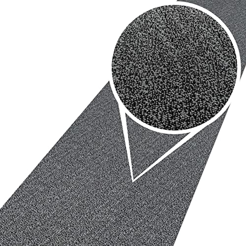 ANRO Teppich Teppichläufer Flur Schlafzimmer Küche Wohnzimmer Küchenläufer Küchenteppich rutschfest Meterware Tamara Grau 280x50cm von ANRO