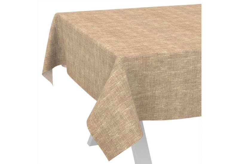 ANRO Tischdecke Alica Leinen Melliert Tischwäsche (Einzelstück 1-tlg), wasserabweisend Melliert Sandbraun 90x130cm von ANRO
