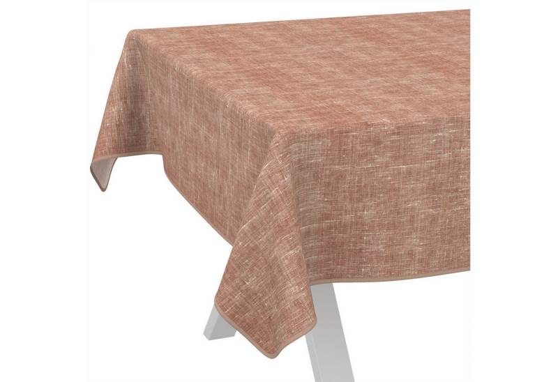 ANRO Tischdecke Alica Leinen Melliert Tischwäsche (Einzelstück 1-tlg), wasserabweisend Melliert Vintage Rot 90x130cm von ANRO