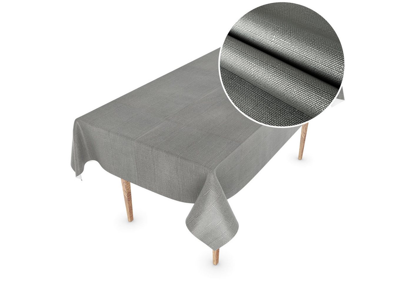 ANRO Tischdecke Besonders Feine Wachstuchtischdecke Premium Gartentischdecke (Einzelstück 1-tlg), Prägung 140x120cm wasserabweisend von ANRO