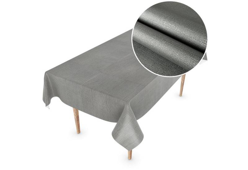 ANRO Tischdecke Besonders Feine Wachstuchtischdecke Premium Gartentischdecke (Einzelstück 1-tlg), Prägung 140x120cm wasserabweisend von ANRO