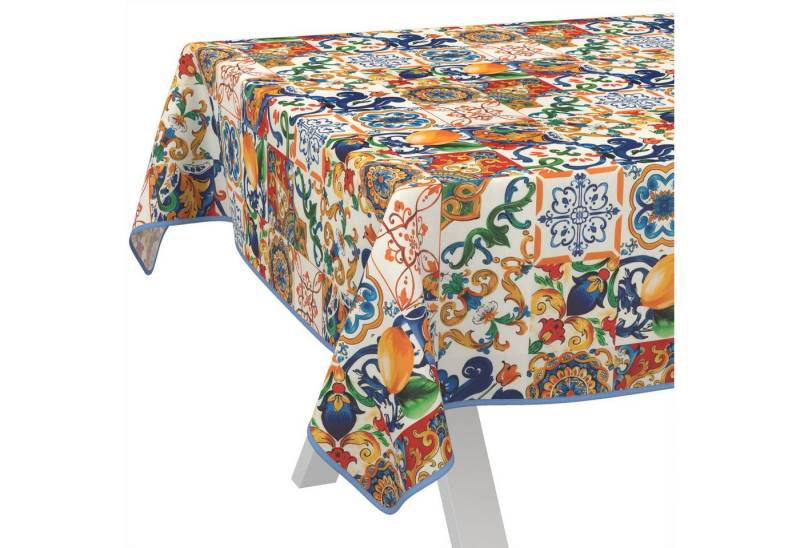 ANRO Tischdecke LANA Kamille-Fortuna Wachstuch 2.0 Hochwertig (Einzelstück 1-tlg), wasserabweisend Kamille-Fortuna Bunt 90x130cm von ANRO