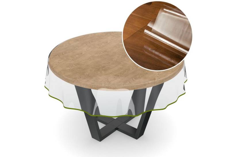 ANRO Tischdecke Tischdecke Klara Einfarbig Transparent Robust Wasserabweisend Breite, Glatt von ANRO