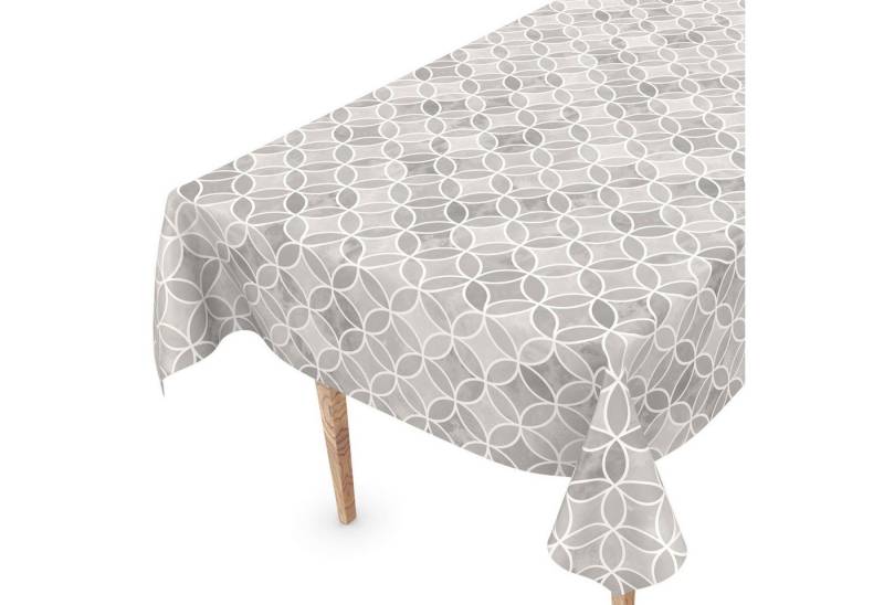 ANRO Tischdecke Tischdecke Wachstuch Ornamente Grau Robust Wasserabweisend Breite 140, Geprägt von ANRO