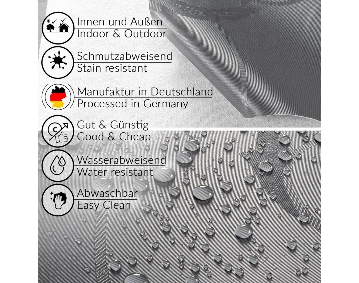 ANRO Tischdecke Tischdecke Wachstuch Premium Einfarbig Robust Wasserabweisend Breite, Geprägt Damast von ANRO