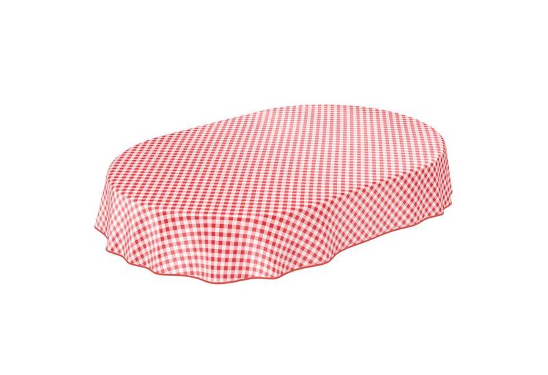 ANRO Tischdecke Wachstuch 2.0 abwaschbar (Einzelstück 1-tlg), Geprägt 140x240cm Oval wasserabweisend mit Saum von ANRO