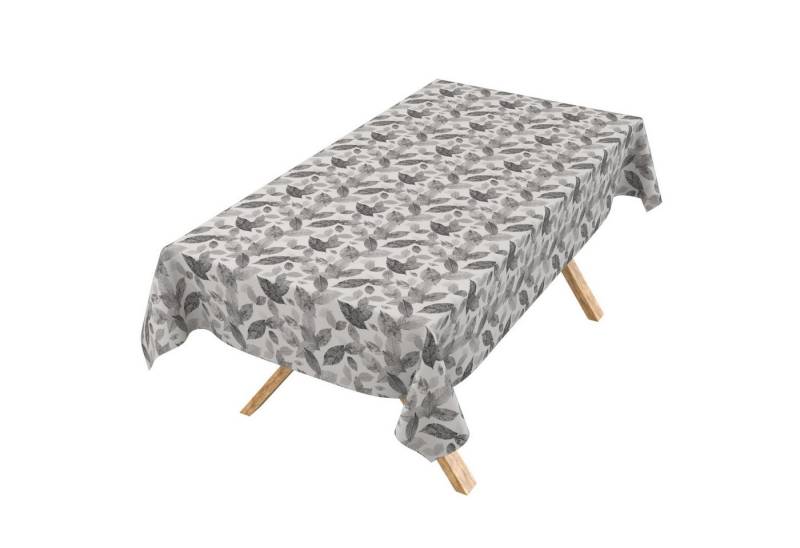 ANRO Tischdecke Wachstuch 3.0 abwaschbar Herbarium Tischwäsche (Einzelstück 1-tlg), wasserabweisend PU-Beschichtet Natur Schwarz 100x140cm von ANRO