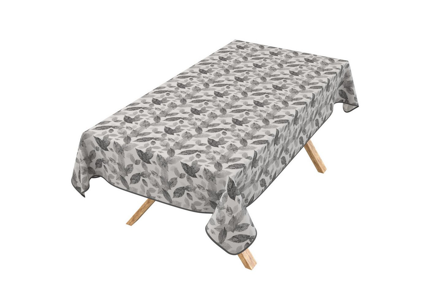 ANRO Tischdecke Wachstuch 3.0 abwaschbar Herbarium Tischwäsche (Einzelstück 1-tlg), wasserabweisend PU-Beschichtet Natur Schwarz 100x140cm von ANRO
