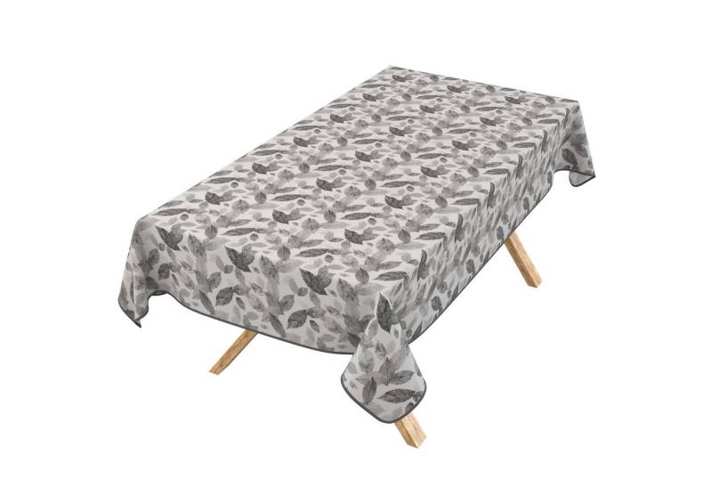 ANRO Tischdecke Wachstuch 3.0 abwaschbar Herbarium Tischwäsche (Einzelstück 1-tlg), wasserabweisend PU-Beschichtet Natur Schwarz 100x140cm von ANRO
