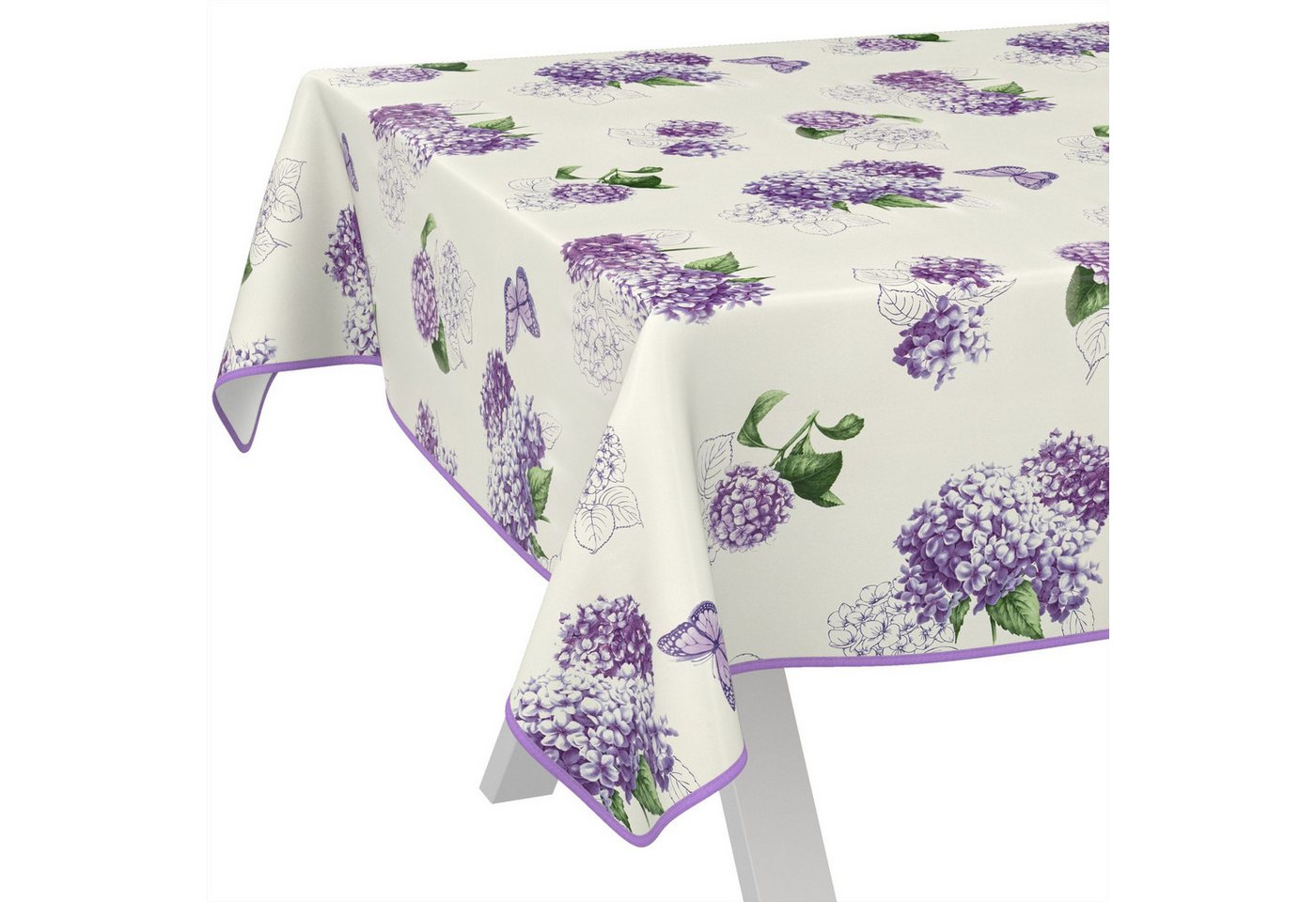 ANRO Tischdecke Wachstuch abwaschbar Flieder Blume Tischwäsche (Einzelstück 1-tlg), wasserabweisend pflegeleicht Fotoprint Lila 100x140cm von ANRO