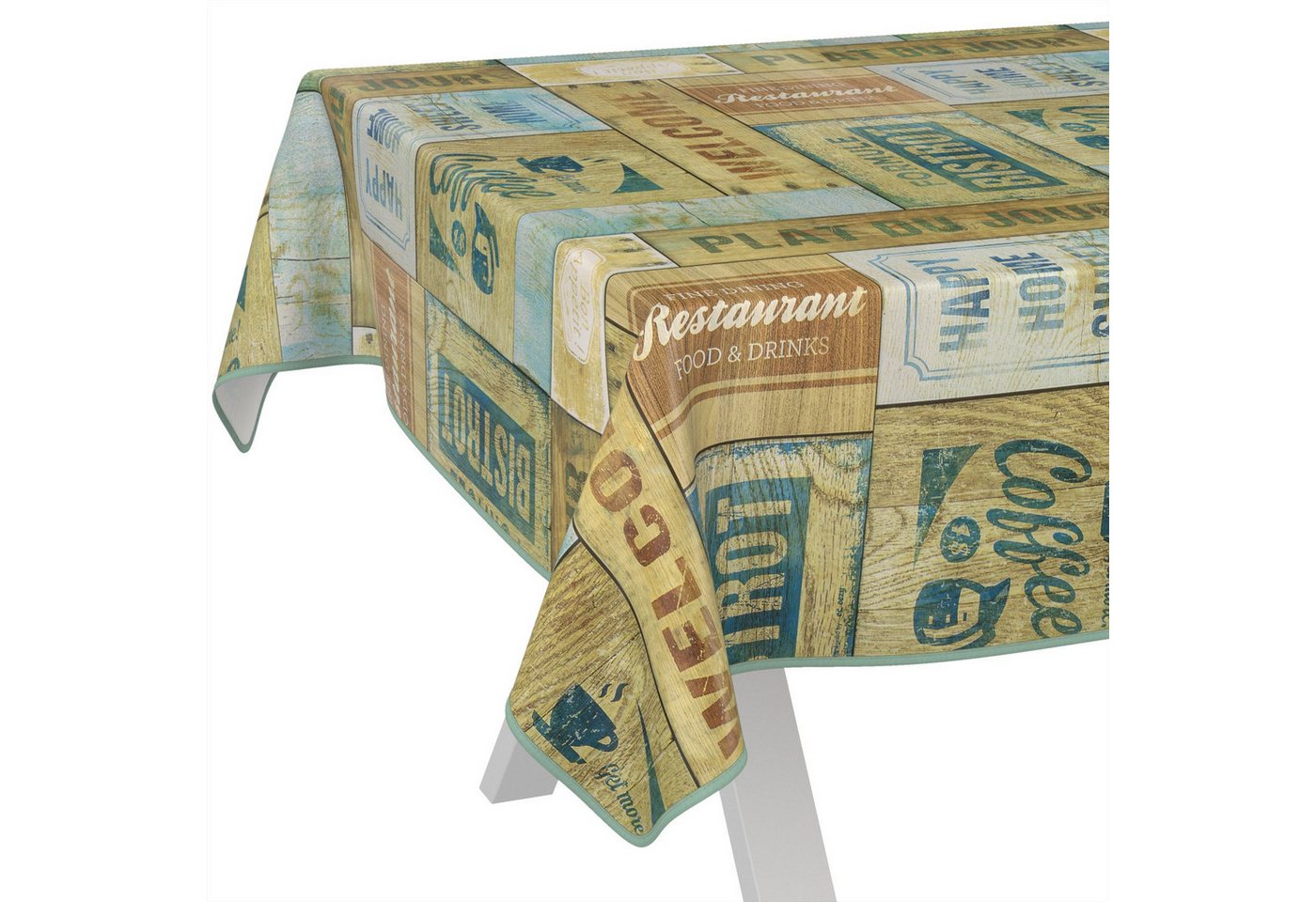 ANRO Tischdecke Wachstuch abwaschbar Holz Industry Tischwäsche (Einzelstück 1-tlg), wasserabweisend pflegeleicht Shabby Chic Braun 100x140cm von ANRO