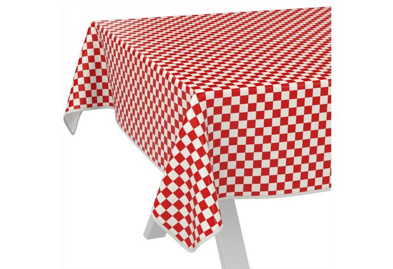 ANRO Tischdecke Wachstuch abwaschbar Karo Tischwäsche (Einzelstück 1-tlg), wasserabweisend pflegeleicht oldscool Rot 100x140cm von ANRO