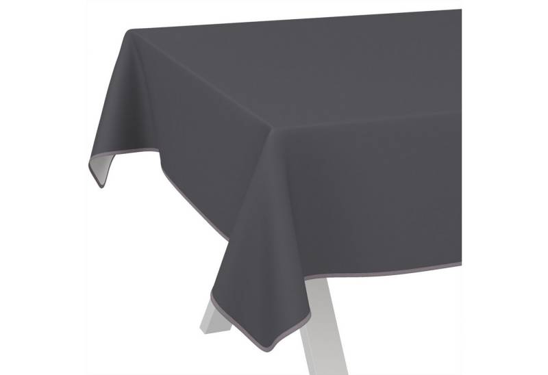 ANRO Tischdecke Wachstuch abwaschbar UNI Tischwäsche (Einzelstück 1-tlg), wasserabweisend pflegeleicht Textil-Optik Anthrazit 100x140cm von ANRO