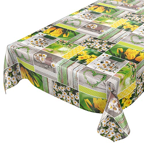 ANRO Tischdecke Wachstuch abwaschbar Wachstuchtischdecke Wachstischdecke Frühlingsmotiv Blumen Photoprint 300x140cm von ANRO