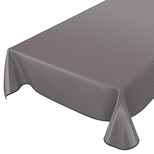 ANRO Tischdecke Wachstuch abwaschbar Wachstuchtischdecke Wachstischdecke Modernity Dunkelgrau 140x140cm mit Saum - Eingefasst von ANRO