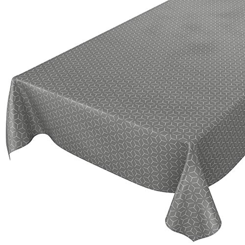 ANRO Tischdecke Wachstuch abwaschbar Wachstuchtischdecke Wachstischdecke Nordic Style Grau 180x140cm von ANRO