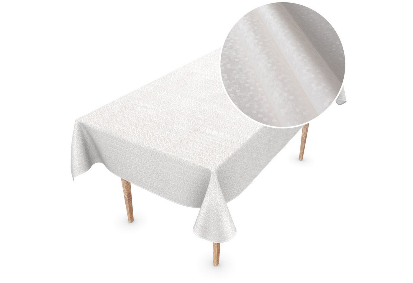ANRO Tischdecke Wachstuchtischdecke Premium Gartentischdecke (Einzelstück 1-tlg), Geprägt Damast 155x110cm wasserabweisend von ANRO