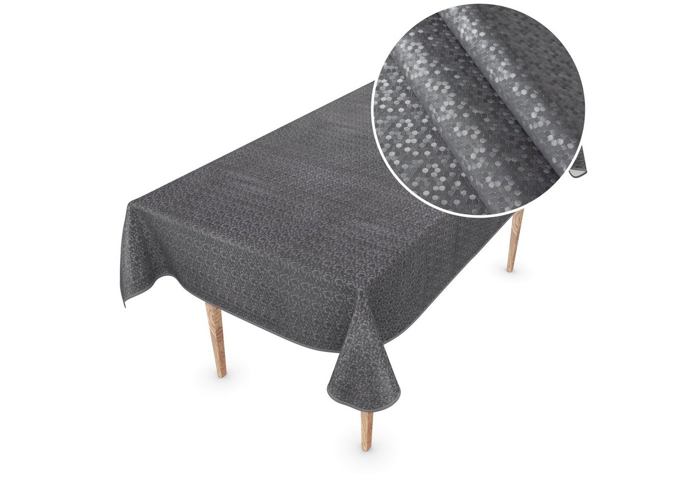 ANRO Tischdecke Wachstuchtischdecke Premium Gartentischdecke (Einzelstück 1-tlg), Geprägt Damast 155x110cm wasserabweisend von ANRO