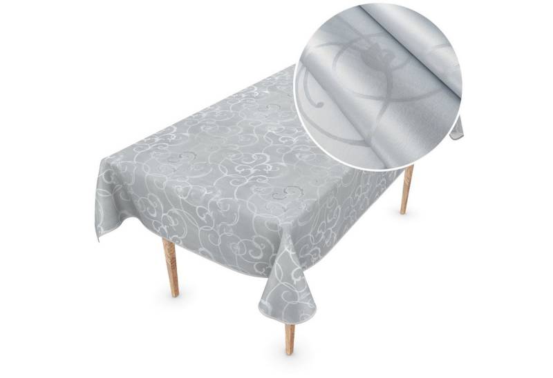 ANRO Tischdecke Wachstuchtischdecke Premium Gartentischdecke (Einzelstück 1-tlg), Geprägt Damast 155x110cm wasserabweisend ANRO Tischdecke Wachstuchtischdecke Premium Gartentischdecke (Einzelstück 1-tlg), Geprägt Damast 155x110cm wasserabweisend von ANRO