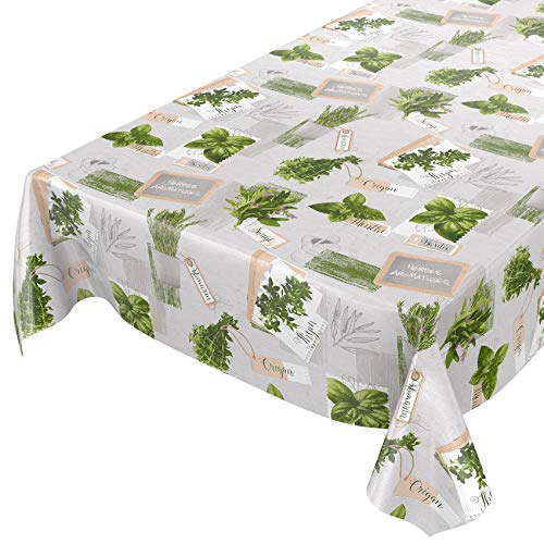 ANRO Tischdecke Wachstuchtischdecke Wachstuch Wachstischdecke pflegeleicht abwaschbar Kräuter Grün Beige Bio Basilikum 180 x 140cm ANRO Tischdecke Wachstuchtischdecke Wachstuch Wachstischdecke pflegeleicht abwaschbar Kräuter Grün Beige Bio Basilikum 180 x 140cm von ANRO
