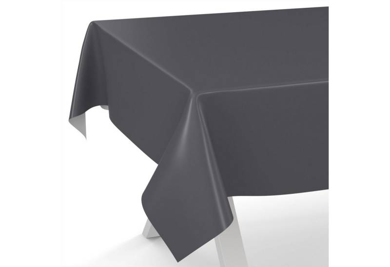 ANRO Tischdecke abwaschbar Wachstuch-Tischdecke Gartentischdecke (Einzelstück 1-tlg), wasserabweisend Einfarbig Anthrazit Breite 140cm von ANRO