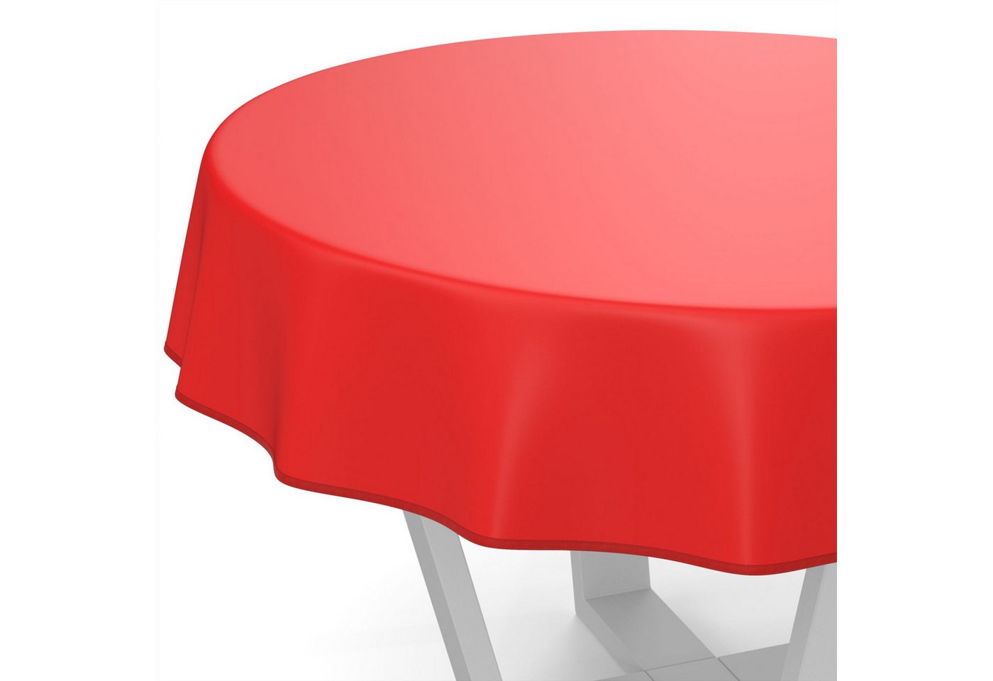 ANRO Tischdecke abwaschbar Wachstuch-Tischdecke Gartentischdecke (Einzelstück 1-tlg), wasserabweisend Einfarbig Rot Rund 100cm von ANRO