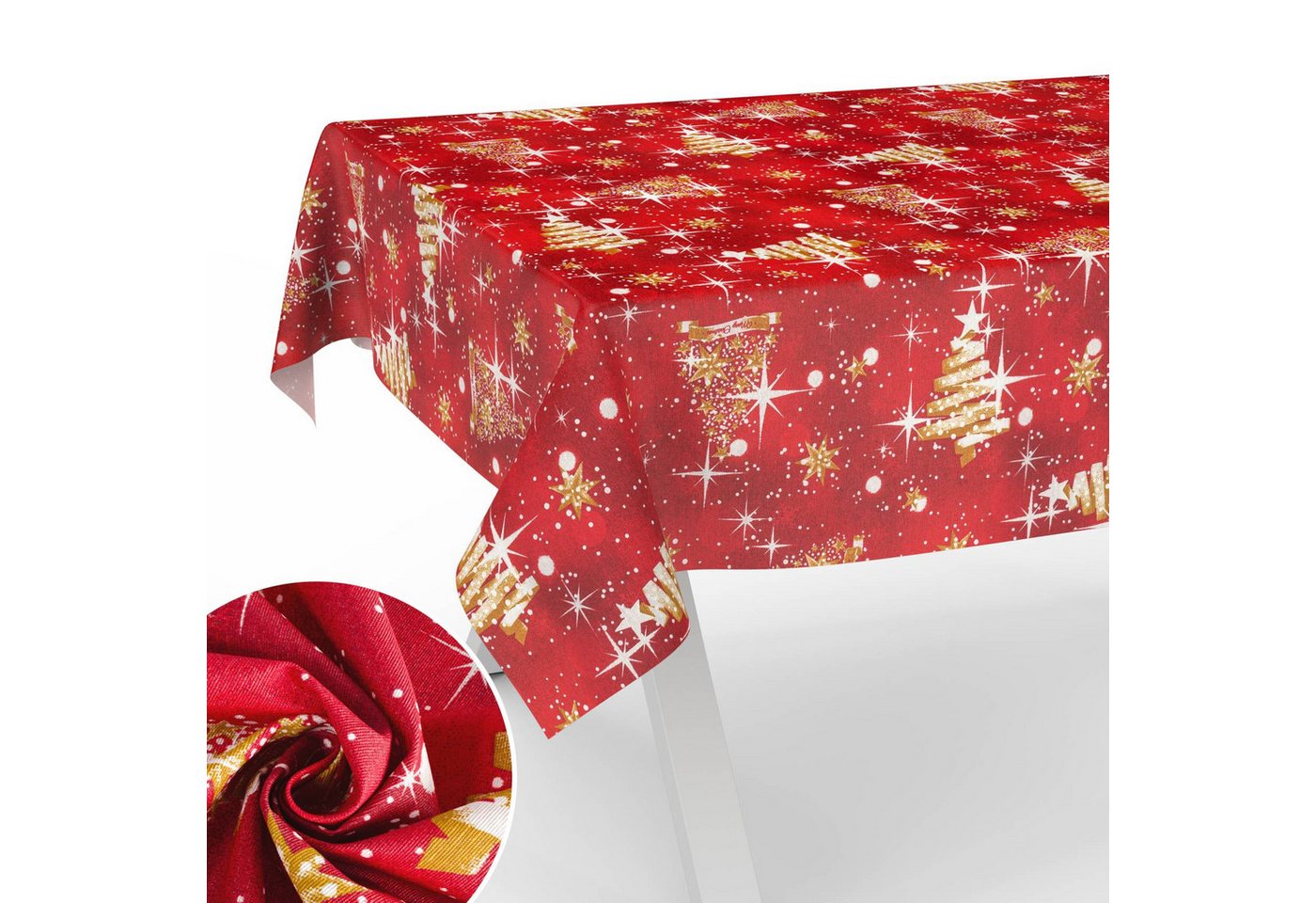 ANRO Tischdecke abwaschbar mit Motiv schmutzabweisend Stoff-Wachstuch 2.0 (Einzelstück 1-tlg), auch als Gartentischdecke - mit Schutzschicht von ANRO