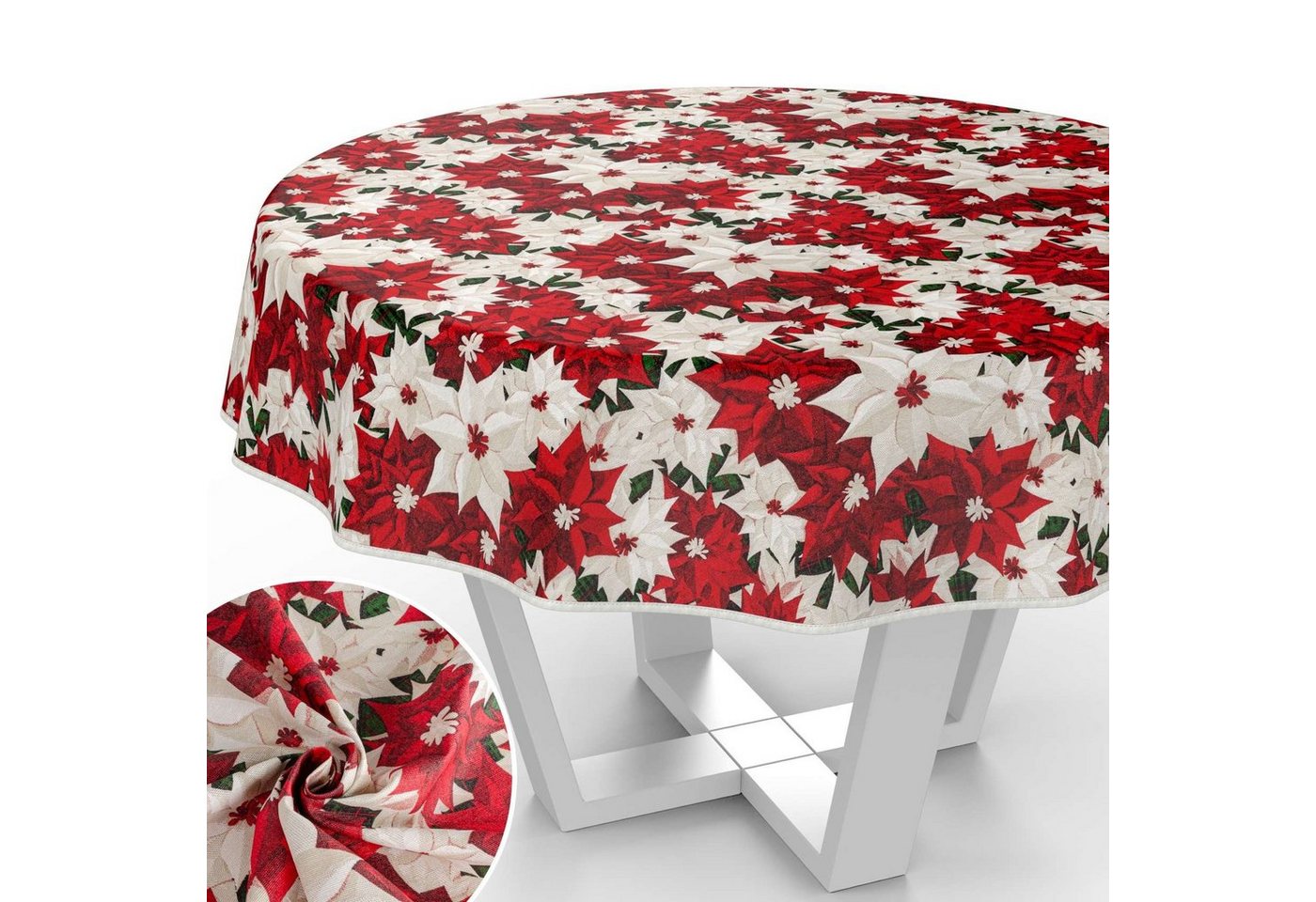 ANRO Tischdecke abwaschbar mit Motiv schmutzabweisend Stoff-Wachstuch 2.0 (Einzelstück 1-tlg), auch als Gartentischdecke - mit Schutzschicht von ANRO