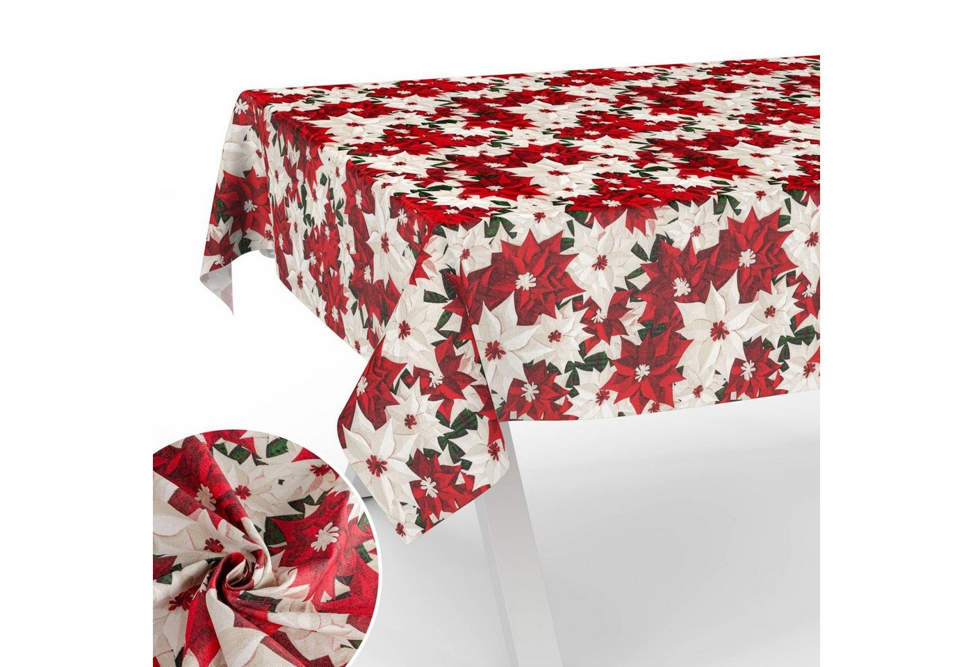 ANRO Tischdecke abwaschbar mit Motiv schmutzabweisend Stoff-Wachstuch 2.0 (Einzelstück 1-tlg), auch als Gartentischdecke - mit Schutzschicht von ANRO