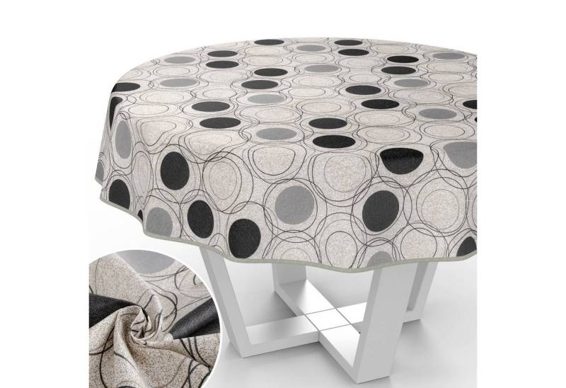 ANRO Tischdecke aus Textil mit klassischem Motiv Tischtuch Tischwäsche wasserabweisend (Einzelstück 1-tlg), auch als Gartentischdecke - mit Schutzschicht von ANRO