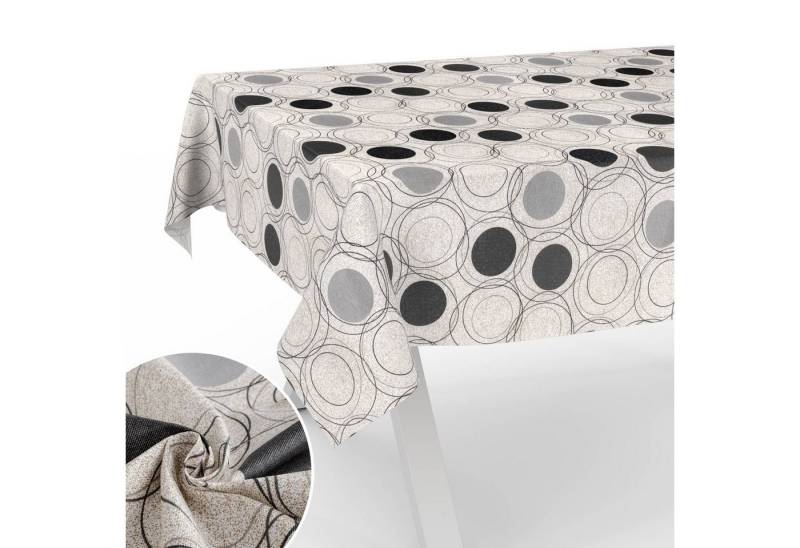 ANRO Tischdecke aus Textil mit klassischem Motiv Tischtuch Tischwäsche wasserabweisend (Einzelstück 1-tlg), auch als Gartentischdecke - mit Schutzschicht von ANRO