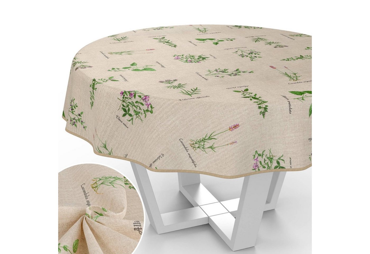 ANRO Tischdecke mit Blumen Botanik aus Stoff Tischwäsche mit Beschichtung Tischtuch (Einzelstück 1-tlg), auch als Gartentischdecke - mit Schutzschicht ANRO Tischdecke mit Blumen Botanik aus Stoff Tischwäsche mit Beschichtung Tischtuch (Einzelstück 1-tlg), auch als Gartentischdecke - mit Schutzschicht von ANRO