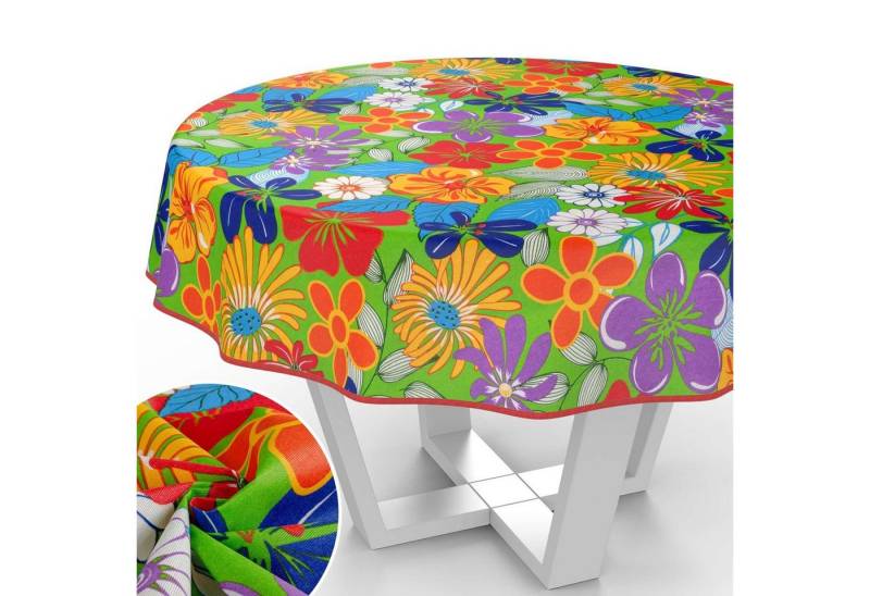 ANRO Tischdecke mit Blumen Botanik aus Stoff Tischwäsche mit Beschichtung Tischtuch (Einzelstück 1-tlg), auch als Gartentischdecke - mit Schutzschicht ANRO Tischdecke mit Blumen Botanik aus Stoff Tischwäsche mit Beschichtung Tischtuch (Einzelstück 1-tlg), auch als Gartentischdecke - mit Schutzschicht von ANRO